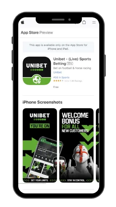 application mobile au Unibet France