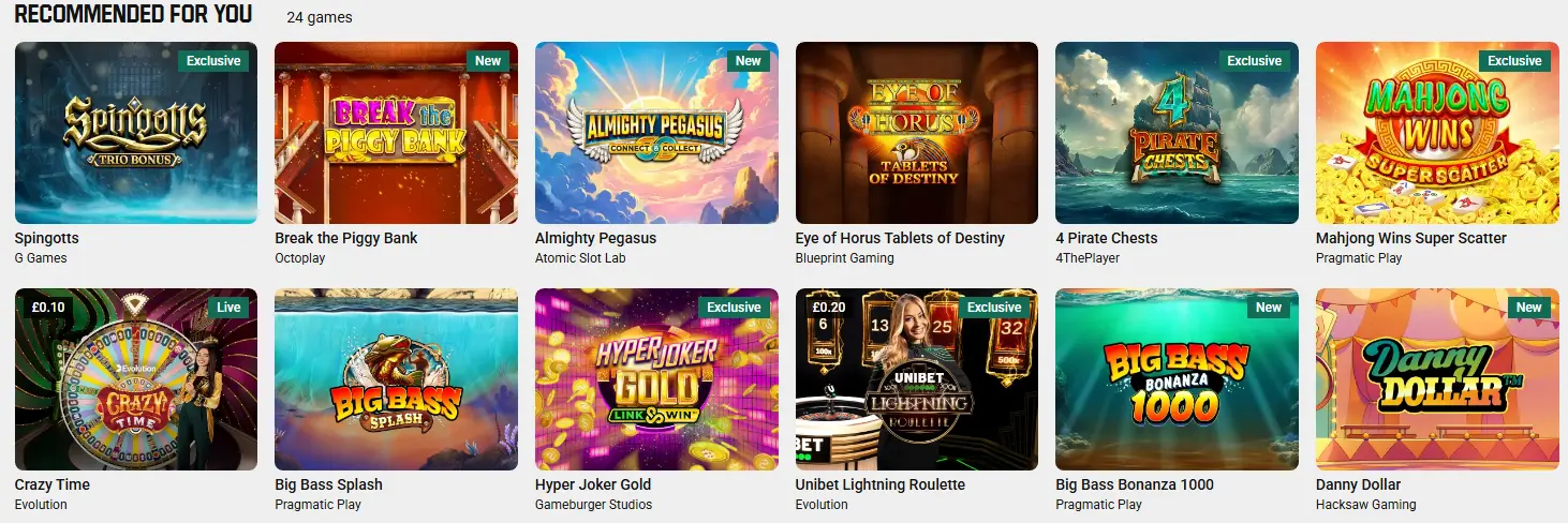 meilleurs jeux de casino au Unibet France