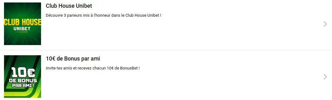 Club House Unibet france