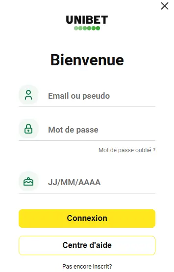 Connexion des membres du casino Unibet